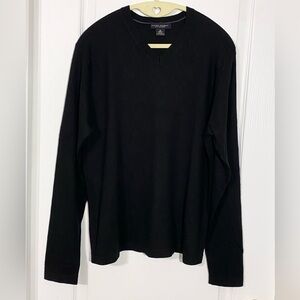 Banana Republic Black V-Neck Cashmere Silk Sweater